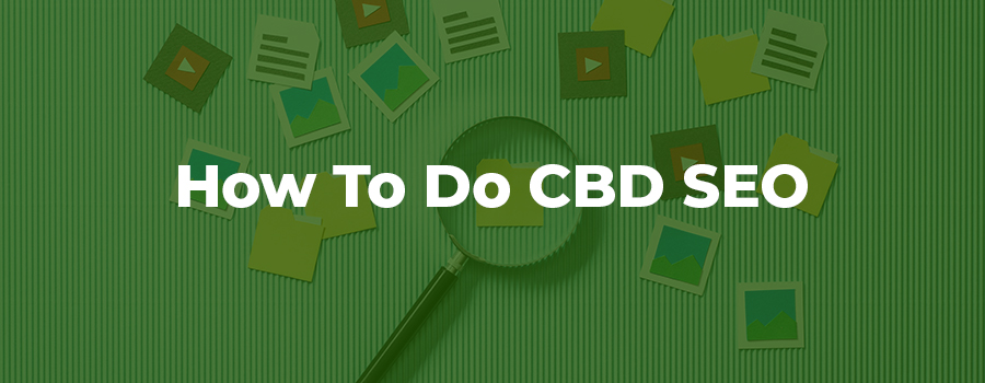 Image with a magnifying glass and social media icons, signifying SEO. How to start doing CBD SEO for e-commerce websites. SEO agency for CBD companies. keyword research for cbd.