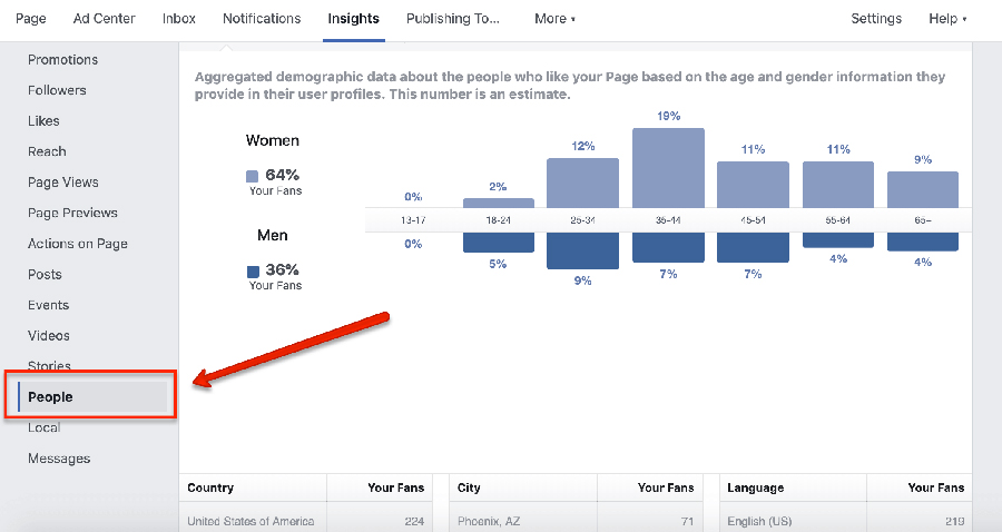 Screenshot of Facebook Insights
