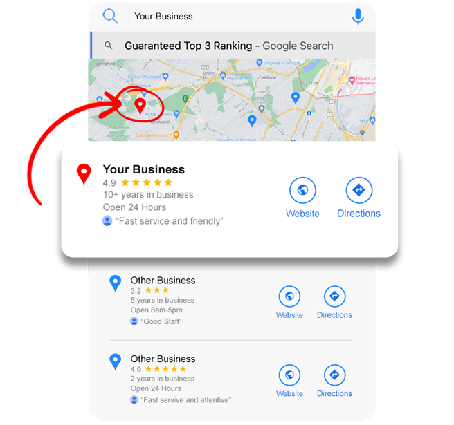 Google local map from a dispensary local SEO service from cola digital, cannabis marketing agency and dispensary SEO experts